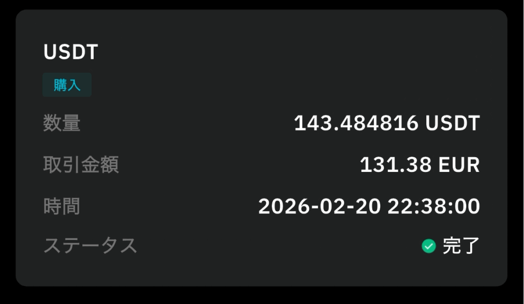 コイン購入履歴「完了」