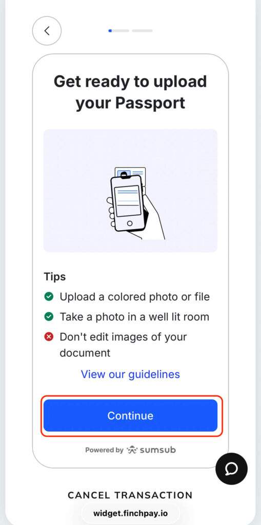 パスポートアップロード